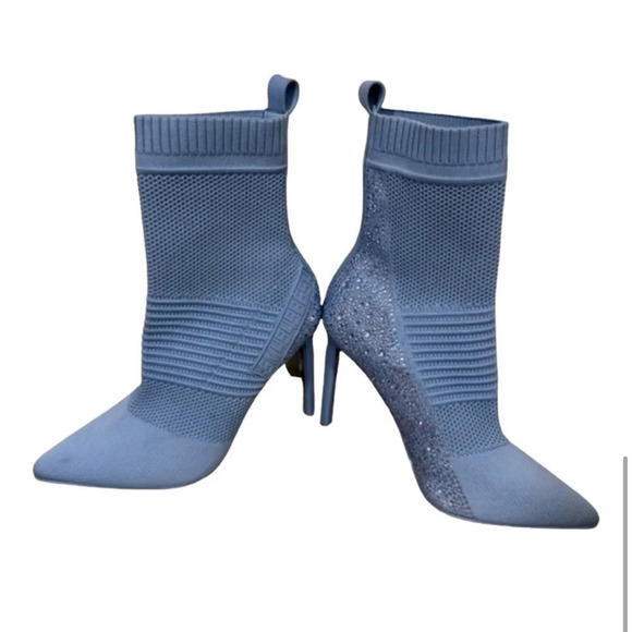 Steve Madden Majesty Blue High Heel Ankle Stilleto Boots - Picture 3 of 10